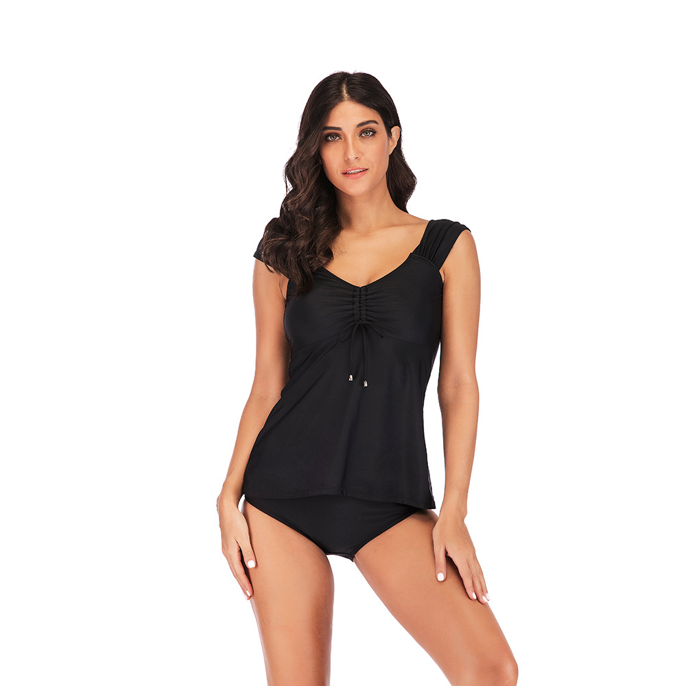 F4778 Womens Fashion Plus Size Black One Piece Swimwear Swimsuit Tankini